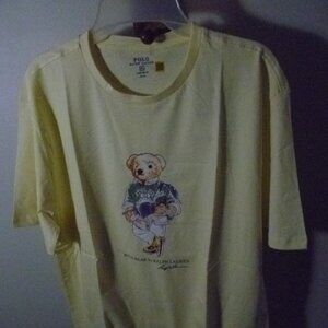 NWT POLO RALPH LAUREN TEDDY BEAR CUSTOM FIT TEE TSHIRT - YELLOW - 2XL